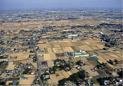 画像：種垂城跡周辺航空写真