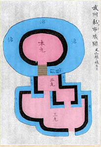 画像：北越武鏡に描かれた騎西（私市）城